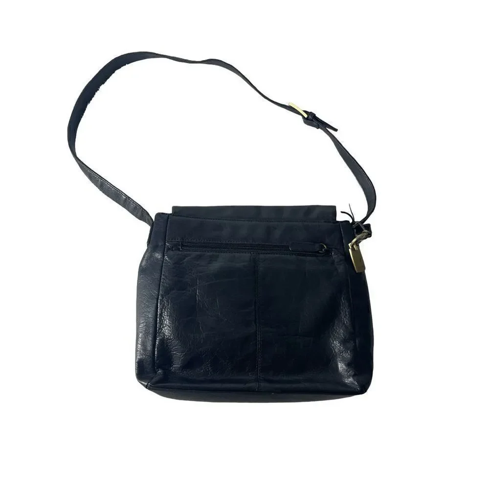 Rolfs Vintage Black Leather Cross-Body Bag
